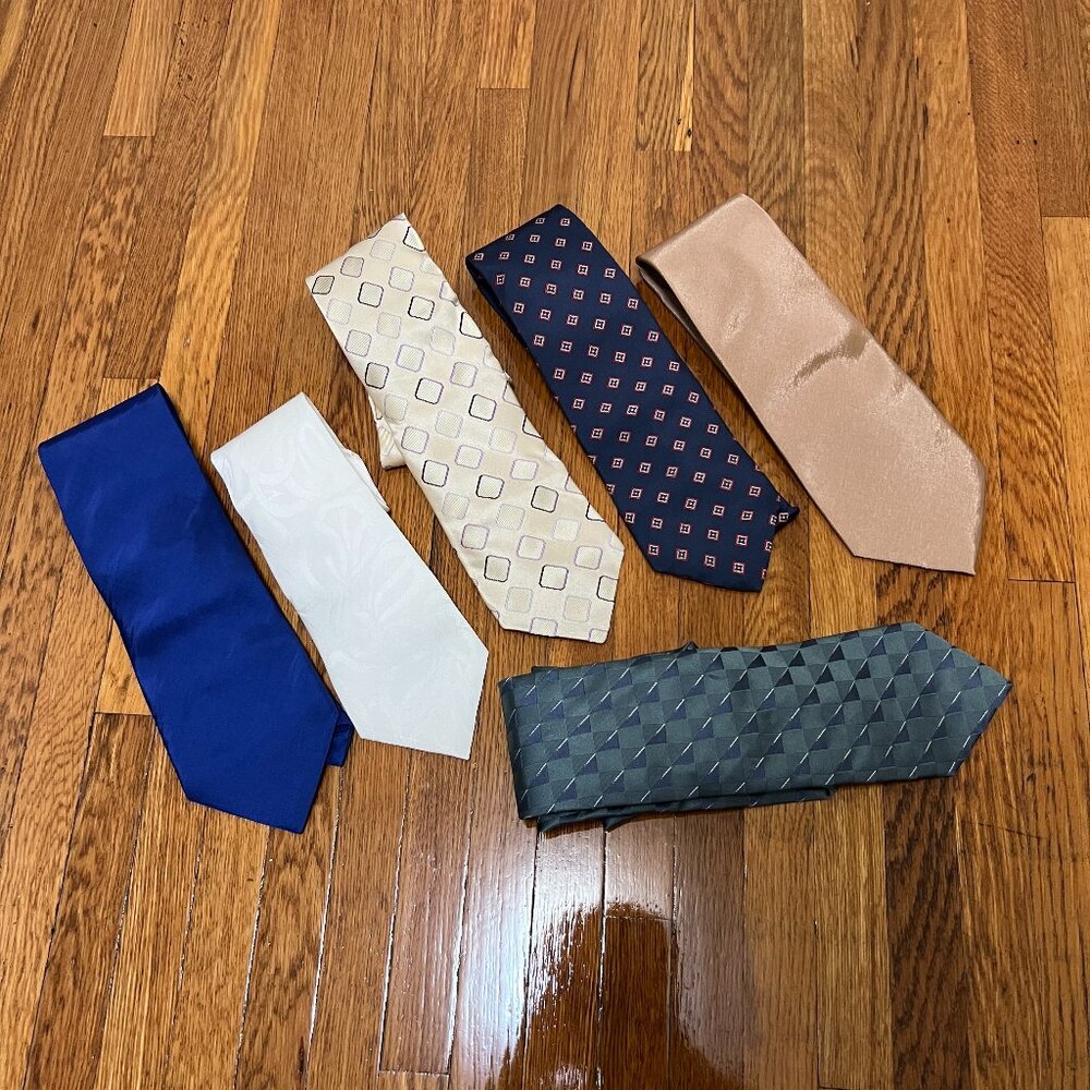 LOT OF 6 Designer 100% Silk Ties - 56"-60"
